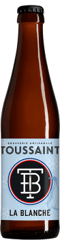 Bouteille de bière artisanale la blanche brasserie Toussaint