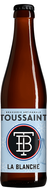Bouteille de bière artisanale la blanche brasserie Toussaint