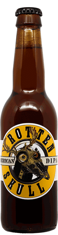 Bouteille de bière artisanale Doube IPA Rotten Skull Brasserie Volcelest