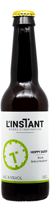 Bouteille de bière artisanale Hoppy Saison Brasserie L'Instant
