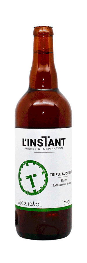 Bouteille de bière artisanale Triple au seigle Brasserie L'Instant