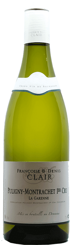 Bouteille de vin Puligny Montrachet Premier Cru La Garennedu Domaine Françoise et Denis Clair en Bourgogne