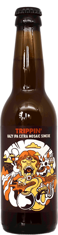 Bouteille de bière artisanale Hazy IPA Trippin Brasserie Hoppy Road