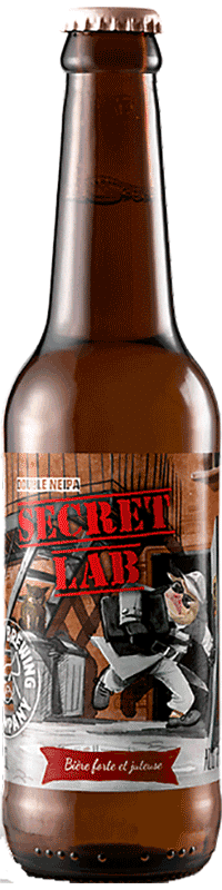 Bouteille de bière Secret Lab Double New England IPA Brasserie Piggy Brewing Company