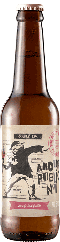 Bouteille de bière AMour Public N°1 Double IPA Brasserie Piggy Brewing Company