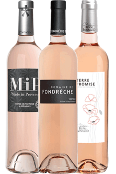 Bouteilles de vin rosés de Provence