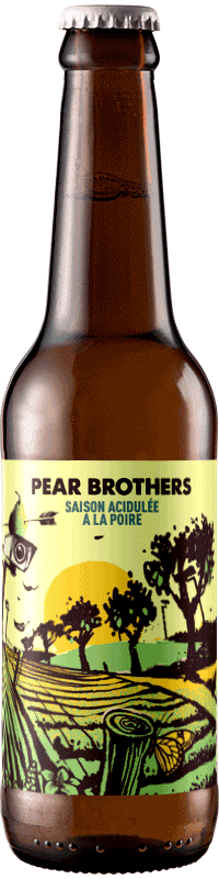 Bouteille de bière artisanale Pear Brother Saison Brasserie Hoppy Road