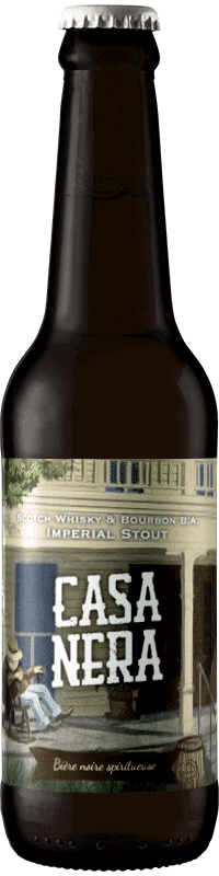 Bouteille de bière Casa Nera imperial stout ba whisky Brasserie Piggy Brewing Company
