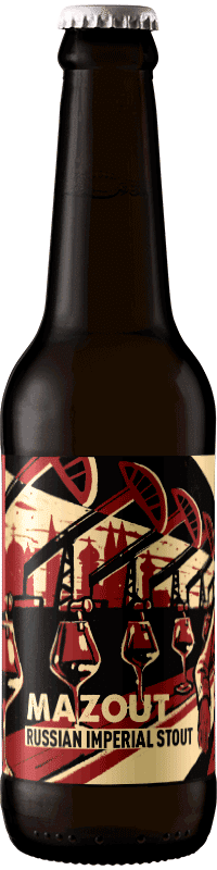 Bouteille de bière artisanale Mazzout Imperial Stout Brasserie Hoppy Road