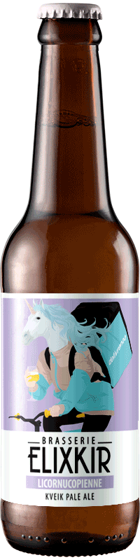 bouteille de biere artisanale licornucopienne kveik pale ale brasserie elixkir