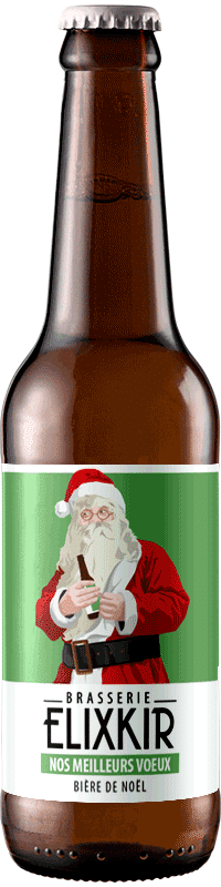 bouteille de biere de noel artisanale nos meilleurs voeux biere brasserie elixkir