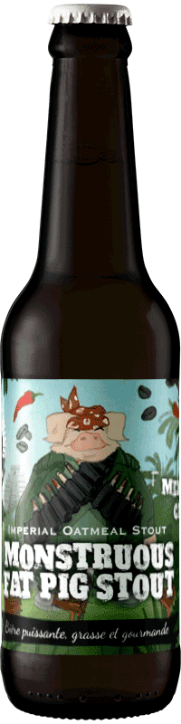 Bouteille de bière Monstruous Fat Pig Stout Brasserie Piggy Brewing Company