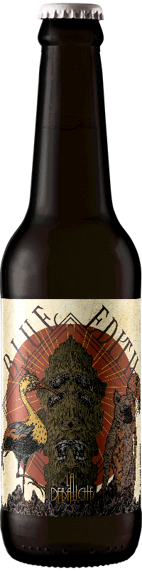 Bouteille de Bière blue edith stout framboises de la brasserie La Débauche