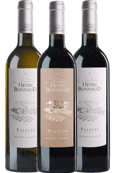 Bouteilles de vin du coffret Découverte du Château Henri Bonnaud en aoc Palette en Provence