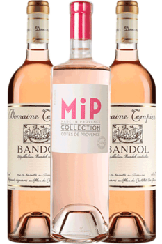 Bouteilles de vins rosés de Provence