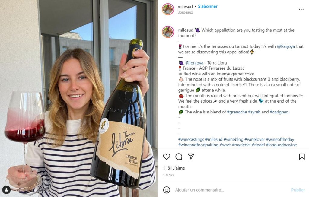 mllesud compte instagram vin