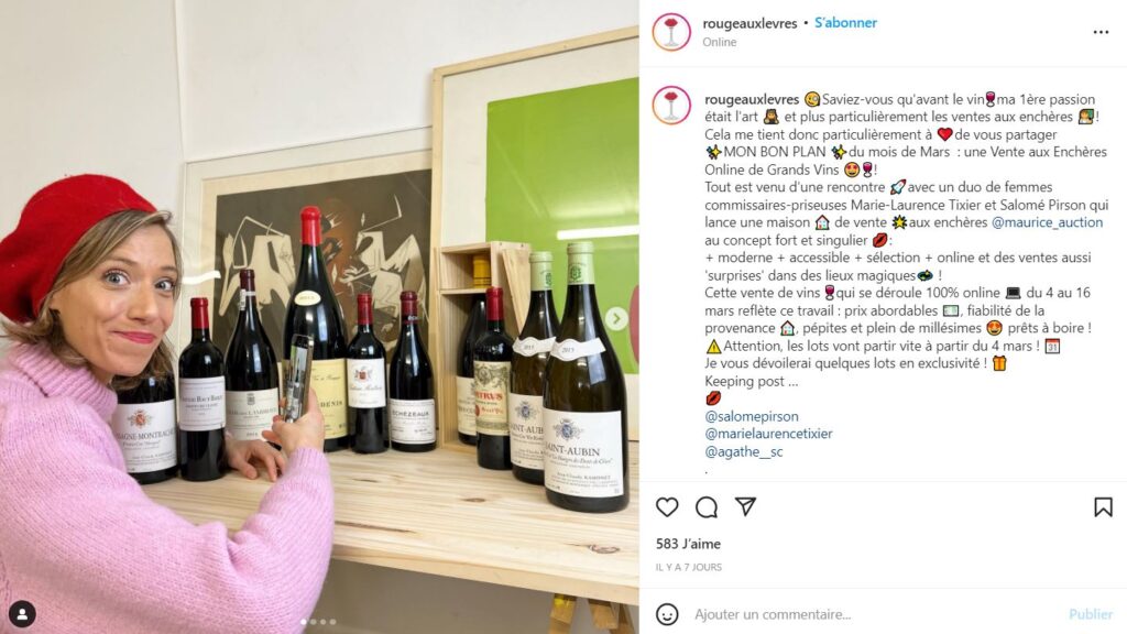 rouge aux lèvres compte instagram vin