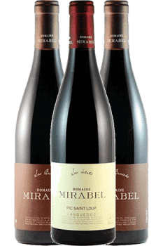 Bouteilles de vin du Coffret Découverte du domaine Mirabel en Pic Saint Loup