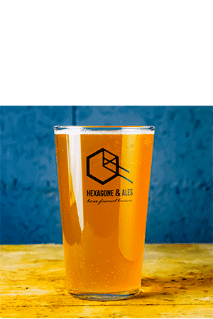 Verre pinte bière artisanale brasserie hexagone & ales