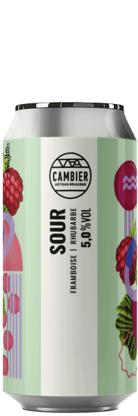 Bière artisanale sour framboise rhubarbe brasserie cambier