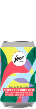 Bière artisanale oui avec le coeur neipa ddh Citra brasserie Fauve