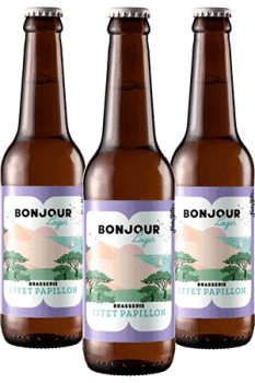 Coffret bière bonjour lager brasserie effet papillon