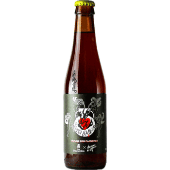 Bouteille de bière artisanale rouge flamande d'amour Brasserie les danaides