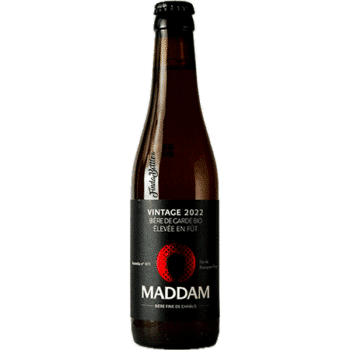 Bouteille de bière artisanale vintage bourgogne rouge Brasserie Maddam
