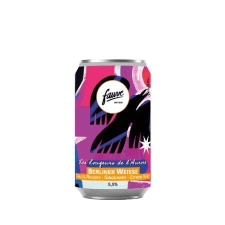 Brasserie Fauve Les Rougeurs de l'Aurore Berliner Weisse Fruits Rouges, Gingembre & Citron